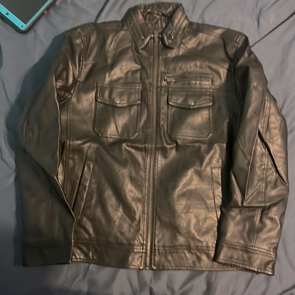 Leather jacket.